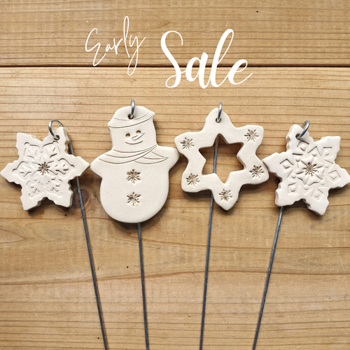 早割 ホワイト クリスマス ガーデンピック ガーデニング ハンドメイド 