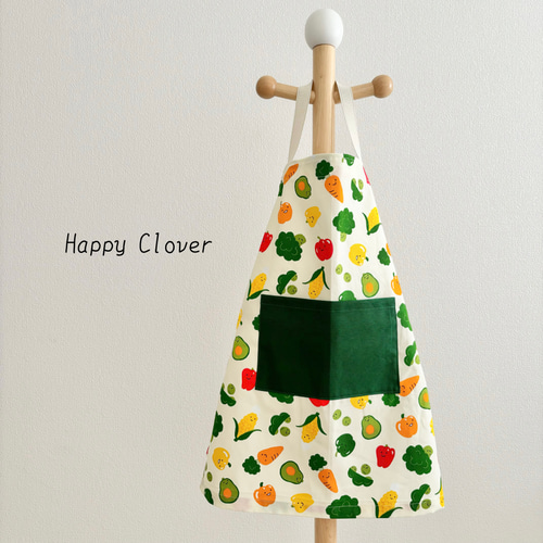 1人で着られる♪子供用エプロン キッズ 野菜 男の子 女の子 幼稚園