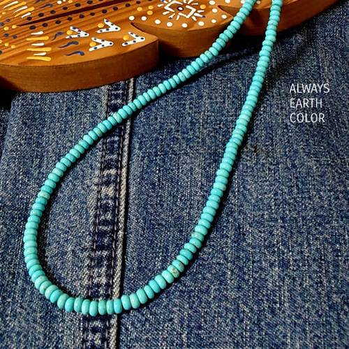 Indian ナチュラルターコイズネックレス 40cm