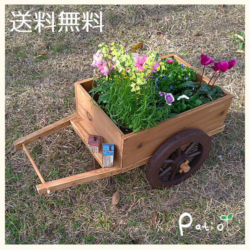 荷車のプランター　オーナメントオブジェ