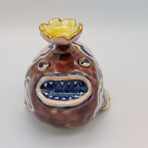 チョウチンアンコウ【みずのいきものシリーズ・手びねりやきもの・九谷