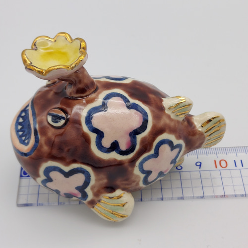 チョウチンアンコウ【みずのいきものシリーズ・手びねりやきもの・九谷