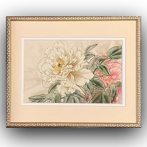 絵　額縁　牡丹　ボタン　縁起物 imgrc0079590962.jpg