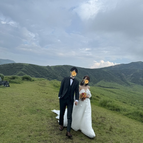 実例写真！ウエディングドレス キラキラチュール パフスリーブ