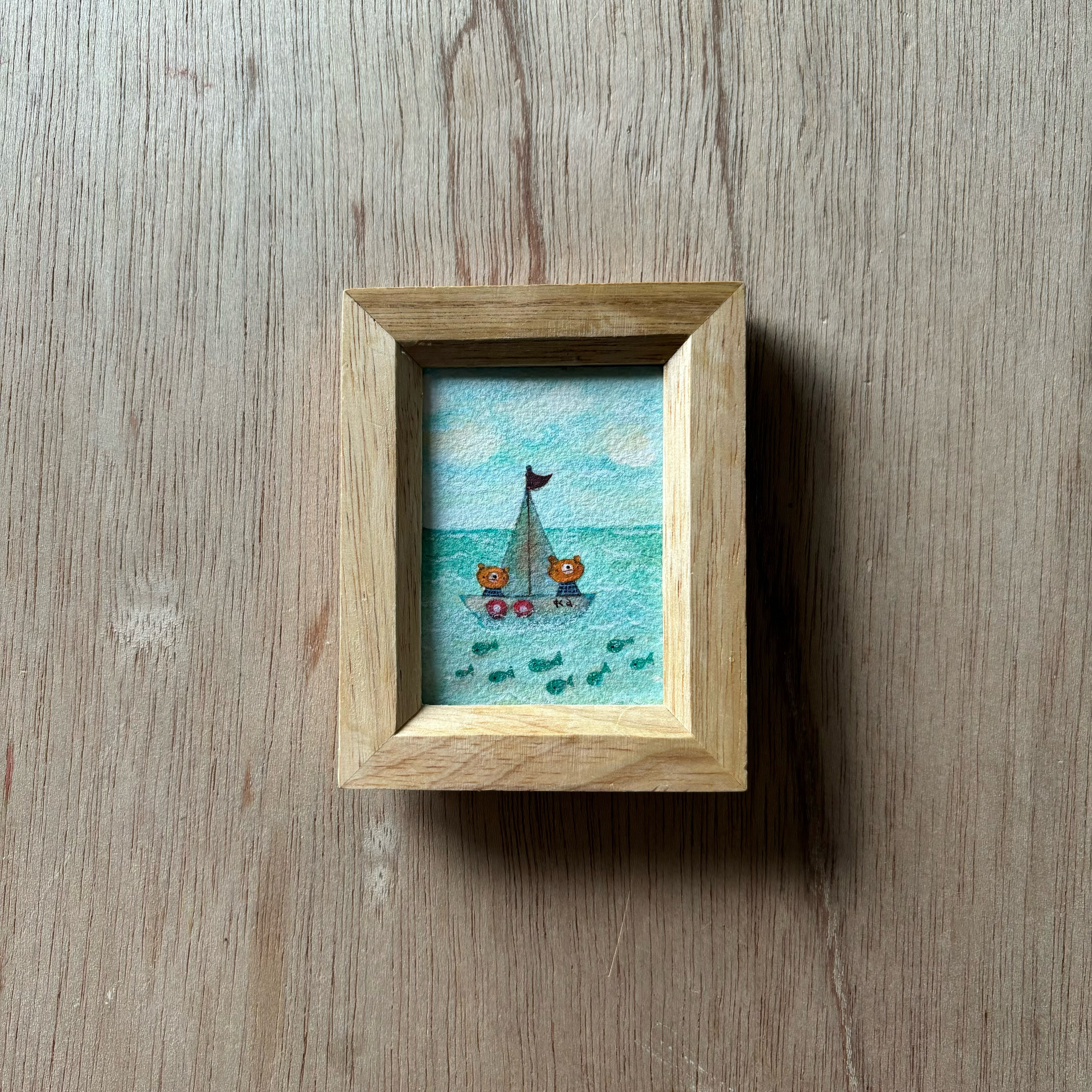 「エメラルドの海で」ミニ額　原画