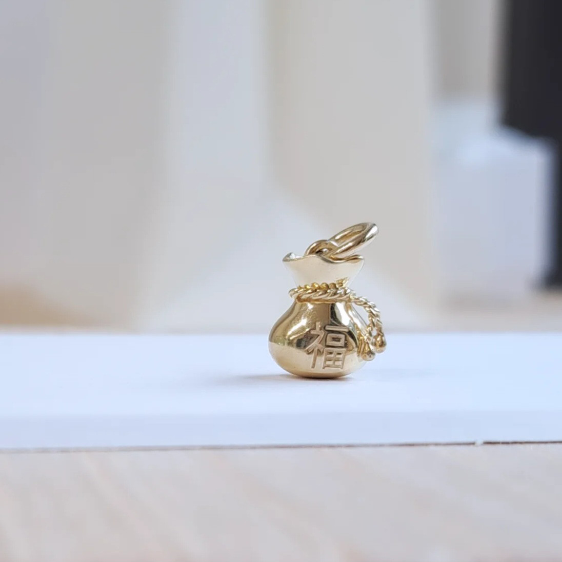 福を集める「18金 福袋のペンダントトップ」  k18ネックレス 18k 縁起物   お祝い プレゼント 京都