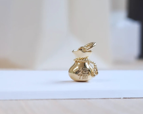 ペンダントトップ　福　18K（K10）金　石　アンティーク ペンダントトップ 福 18K（K10）金 石 アンティーク アクセサリー