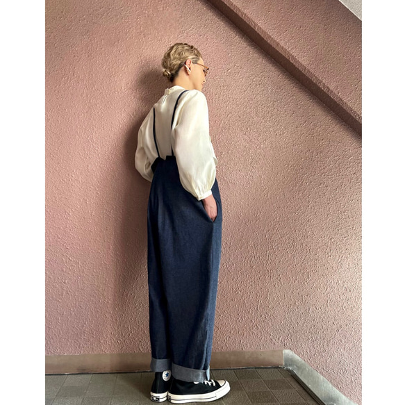 長さ選べる❣️RATA❤️絶妙抜け感シルエット❤️大人のダボっとサロペット❤️オールシーズン❤️やわらか国産岡山デニム 12枚目の画像