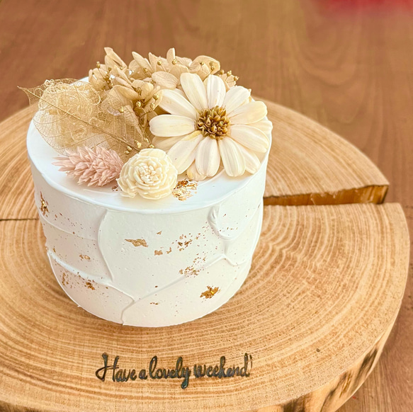 マーガレットフラワーのミニクレイケーキ♡ 2枚目の画像