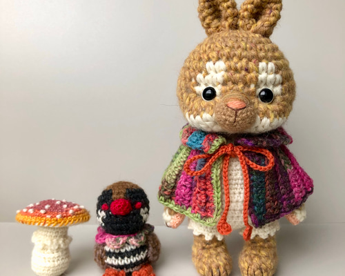Megmeg'sDoll様の許可あり」あみぐるみ うさぎとちびヤンバル〜きのこ