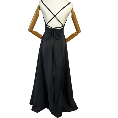 美品！ パーティードレス 黒 ロング キャミソール タンクトップ  