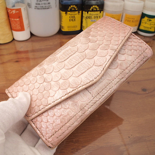 オーダー】ピンクパイソンのコンパクト長財布 長財布 Republic Leather