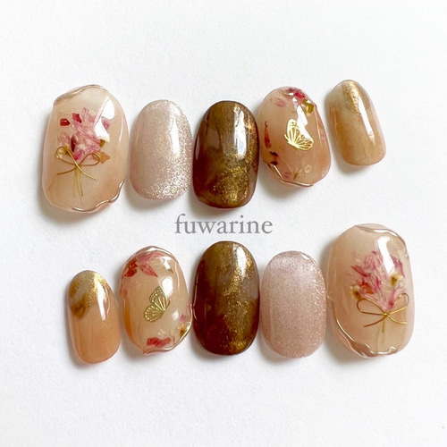 受注販売No.25】アンティーク ローズガーデン ネイルチップ ネイル  