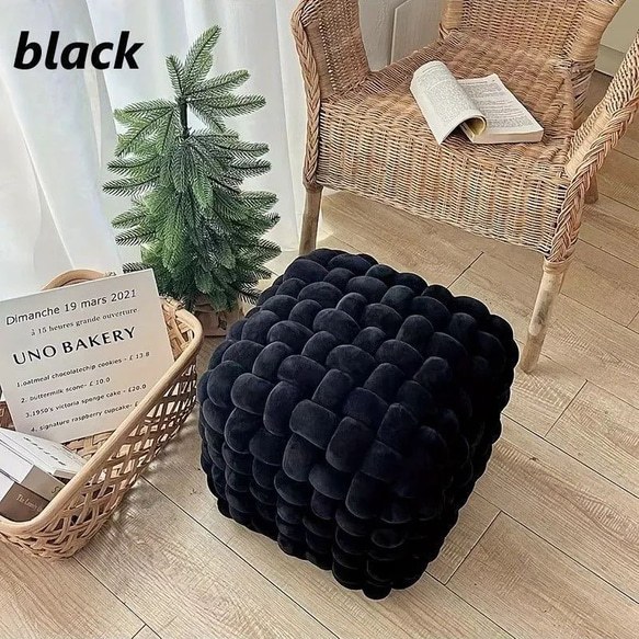 ノット スツール 結び目状 もこもこ コンパクト おしゃれ かわいい インテリア 北欧 オットマン cht-2456 あらかじめご了承ください