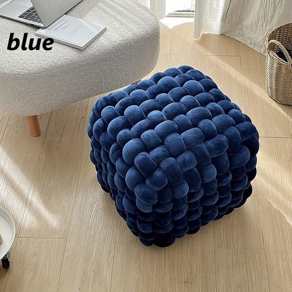 ノット スツール 結び目状 もこもこ コンパクト おしゃれ かわいい インテリア 北欧 オットマン cht-2456 あらかじめご了承ください