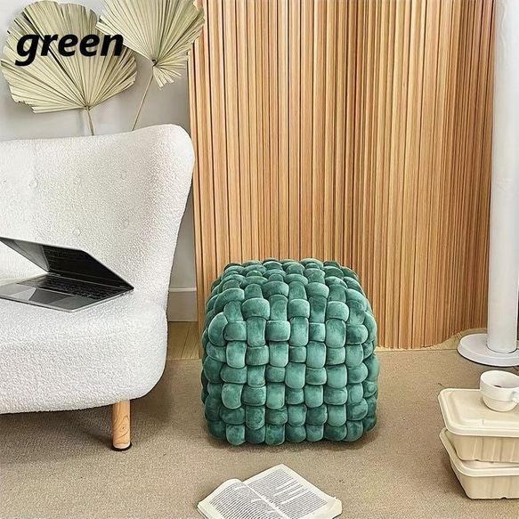 ノット スツール 結び目状 もこもこ コンパクト おしゃれ かわいい インテリア 北欧 オットマン cht-2456 あらかじめご了承ください