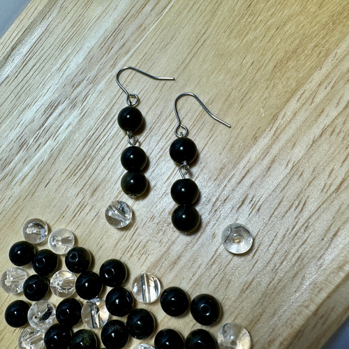 天然石 ゴールデンオブシディアン【 黒曜石】（ピアス・イヤリング