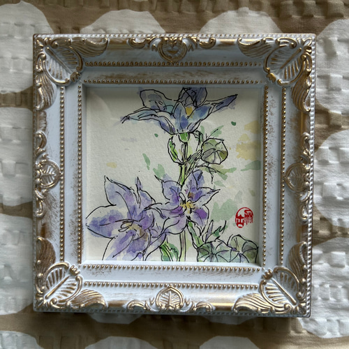 アクリル画　お花　目 織り目加工のアクリル画花瓶の野の花の花束 - フローラル アート