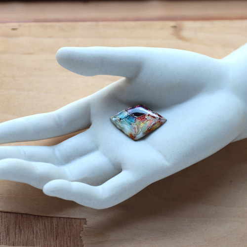 七宝焼【 幻想の宝石 /mini 】 有線七宝 ミニブローチ ブローチ asou