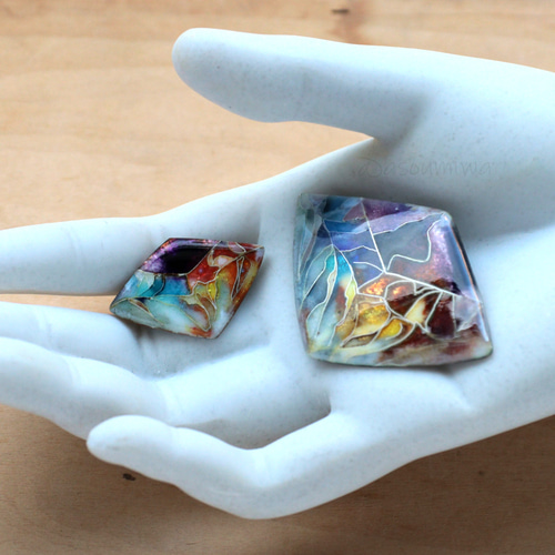 七宝焼【 幻想の宝石 /mini 】 有線七宝 ミニブローチ ブローチ asou