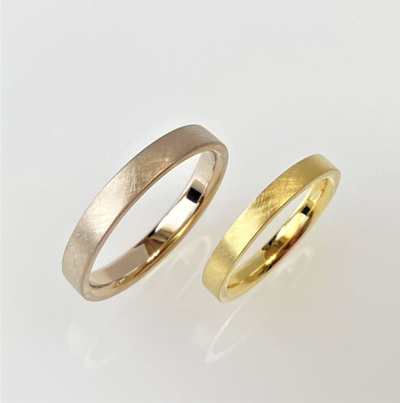 うさみみ様　専用ページ　K18　コットンテクスチャーマリッジリング　[幅広＋ノーマル][結婚指輪][ペアリング] 11枚目の画像