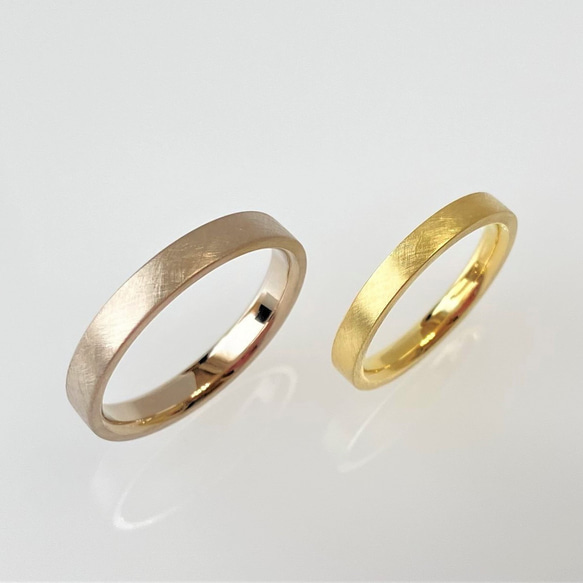 うさみみ様　専用ページ　K18　コットンテクスチャーマリッジリング　[幅広＋ノーマル][結婚指輪][ペアリング] 12枚目の画像