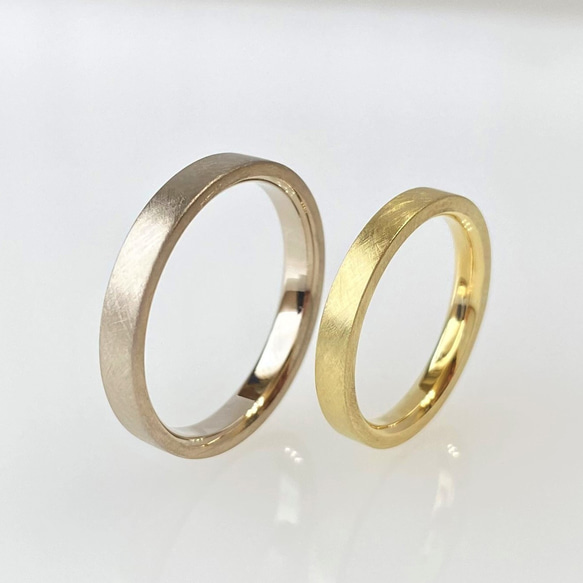 うさみみ様　専用ページ　K18　コットンテクスチャーマリッジリング　[幅広＋ノーマル][結婚指輪][ペアリング] 7枚目の画像