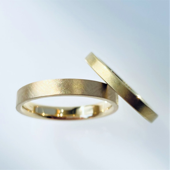 うさみみ様　専用ページ　K18　コットンテクスチャーマリッジリング　[幅広＋ノーマル][結婚指輪][ペアリング] 6枚目の画像
