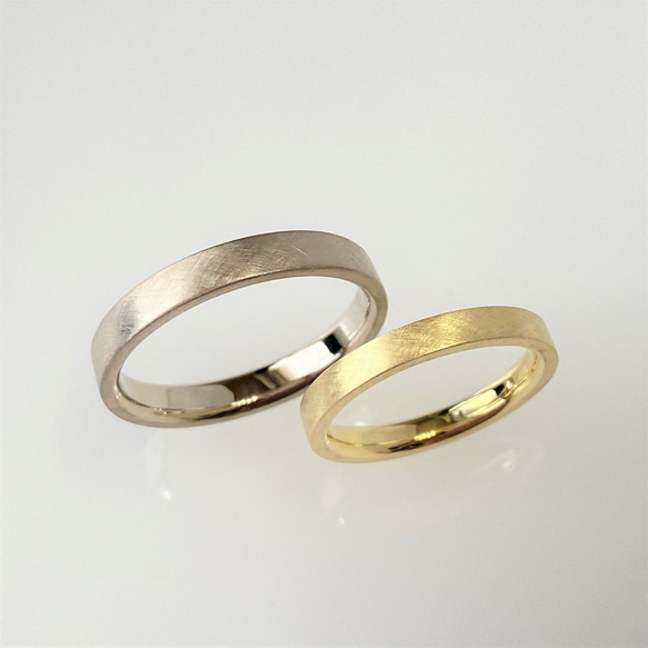 うさみみ様　専用ページ　K18　コットンテクスチャーマリッジリング　[幅広＋ノーマル][結婚指輪][ペアリング] 9枚目の画像