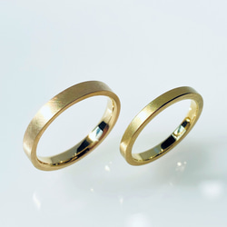 うさみみ様　専用ページ　K18　コットンテクスチャーマリッジリング　[幅広＋ノーマル][結婚指輪][ペアリング] 5枚目の画像