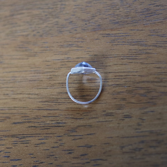 （獨一無二，Silver925）阿瓦隆貝殼x冰糖麵包切割戒指（8毫米，尺寸10） 第5張的照片