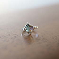 （獨一無二，Silver925）阿瓦隆貝殼x冰糖麵包切割戒指（8毫米，尺寸10） 第7張的照片