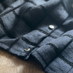 【前後で着れる2wayブラウス】ブロックチェックの起毛レース/コードラッセルレース 12枚目の画像