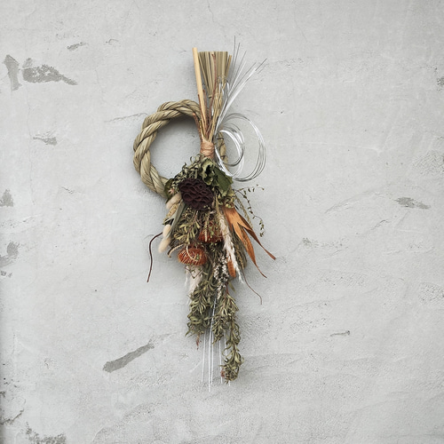 2025 2way しめ縄飾り ドライフラワー スワッグ しめ縄