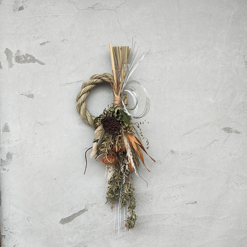 2025 2way しめ縄飾り ドライフラワー スワッグ しめ縄・しめ飾り farm