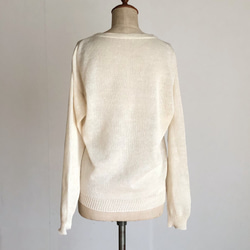 麻綿のカーディガン　オフホワイト　程よい透け感　春夏秋用 7枚目の画像