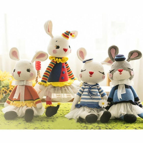 ハンドメイド あみぐるみ 耳長いうさぎ レシピ 編み図 作り方 編み図