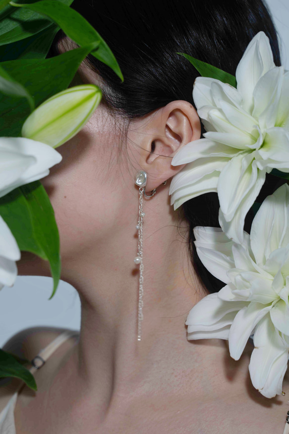 Saki Blanc バロックパール ロングチェーン ピアス バリエーション