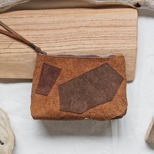 【一点もの！オーダーメイド品】本革 レザー パッチワーク 小物入れ マルチカラー 一点もの！オーダーメイド品】本革 レザー パッチワーク 小物入れ