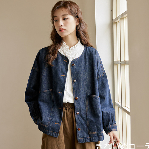 Bciopll] 女性大規模デニムジャケットファッションルーズコートパッチ 