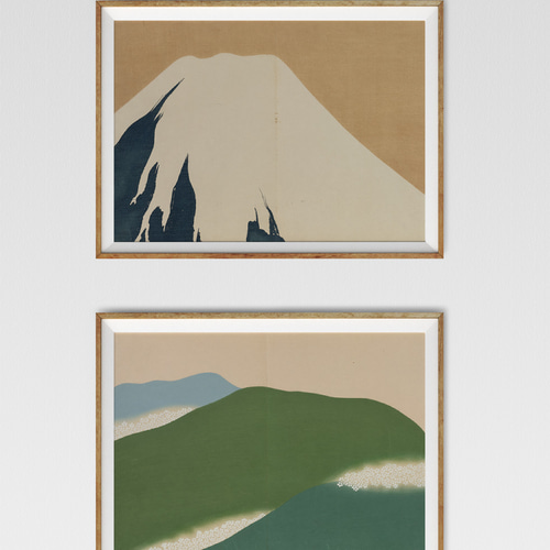 山脈の日本画アートポスター☆桜風景画雪和柄浮世絵お正月和モダン和室