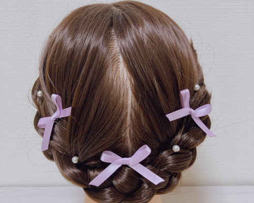 アンジェリックプリティパール装飾付きサテンリボンヘアピン 7b69d1c052d5e3a8e42e3eef31f27a