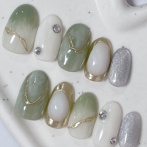 抹茶ミルク系ネイルチップ ネイルチップ（つけ爪） MIRI NAIL 通販