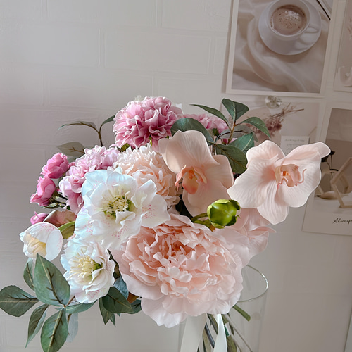 アーティシャルフラワーブーケ　ピンク アーティフィシャルフラワーブーケ(ボルドー) - kokageya