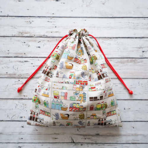 オーダー】巾着袋 大 25cm x 30cm サイズオーダー対応 名入れ対応 巾着
