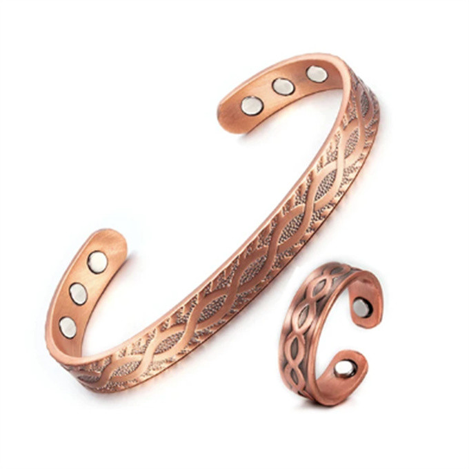 純銅磁気ブレスレット エネルギーマグネット付き 磁気ブレスレット ストレス解消 SSP161