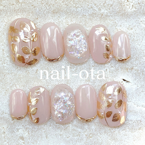 月桂樹】 ネイルチップ シアーピンクネイル 大人ネイル ブライダル