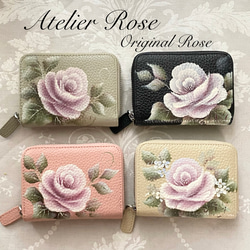 長財布　ミニ財布　薔薇　手描き　トールペイント 本革製トールペイント財布 - KINMI0214'S GALLERY | minne 国内
