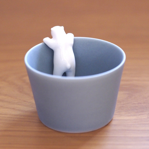 シロクマお猪口（No.4/Grey）（箱なし） おちょこ・ぐい呑み