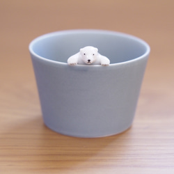 シロクマお猪口（No.4/Grey）（箱なし） おちょこ・ぐい呑み・徳利